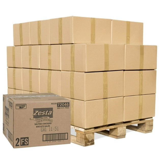 Keebler Zesta Saltine Crackers, UNSALTED Tops Portions | 2UN/Unit, 500 Units/Case | PALLET OF 52 CASES