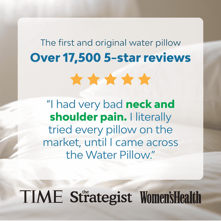 Mediflow Memory Foam Water Pillow - Adjustable Pillow for Neck Pain Relief, Pillow for Side, Back, and Stomach Sleepers, The Original Inventor of The Water Pillow, Memory Foam Bed Pillow (1 Pillow)