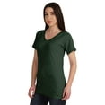 thumbnail image 4 of Inkmeso Basic V-neck Jersey T-shirt Short Sleeve Long Length Tee Workout Top For Womens, 4 of 8