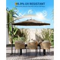 thumbnail image 4 of Parasol Déporté de Patio 10 Pi avec Protection UV UPF 50+ – Résistant à la Décoloration et au Vent, Rotation à 360°, Auvent Ventilé, Inclinaison Infinie, Manivelle, Grand Ombrage Extérieur Décentré pour Jardin, Terrasse, Piscine, Cour Arrière, 4 of 7