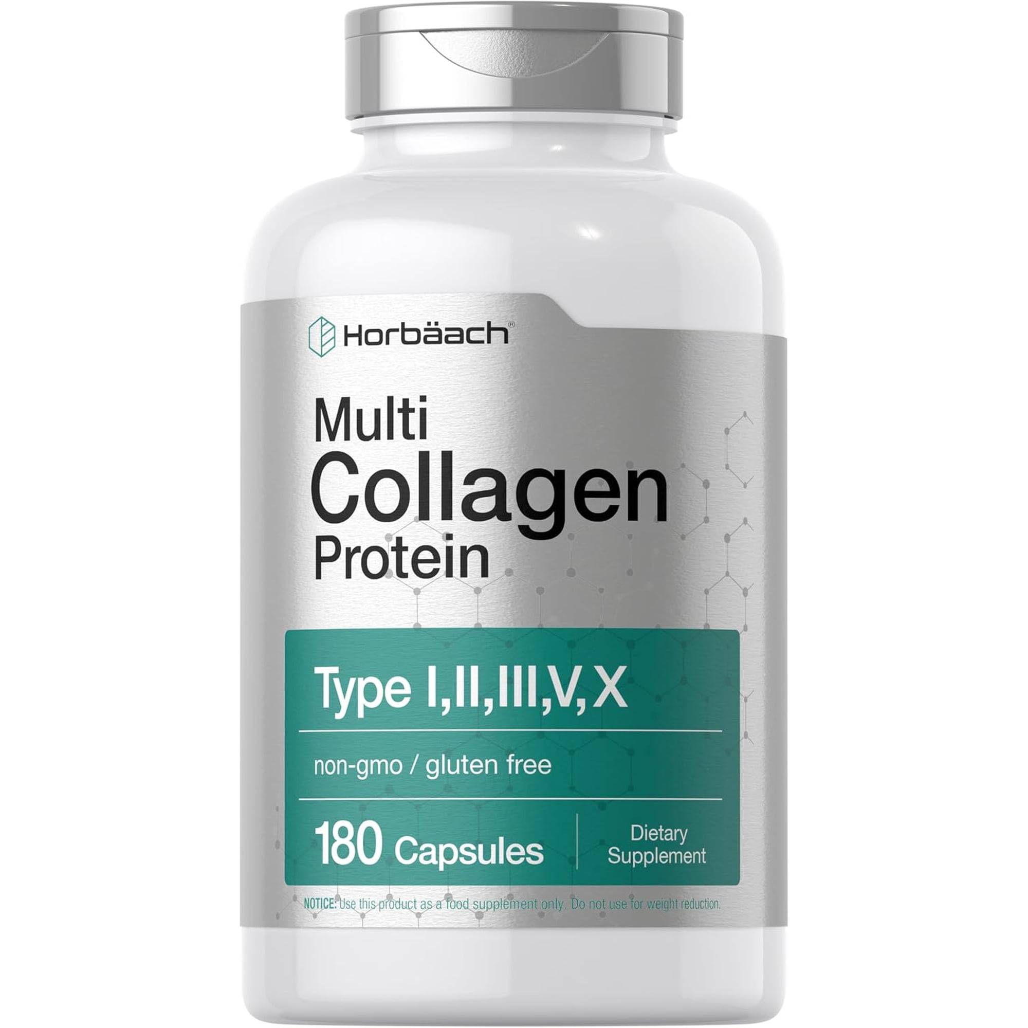 Multi Collagen Protein 2000 mg | 180 Capsules | Type 1, 2, 3, 5, 10 | by Horbaach