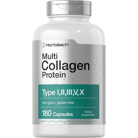 Multi Collagen Protein 2000 mg | 180 Capsules | Type 1, 2, 3, 5, 10 | by Horbaach