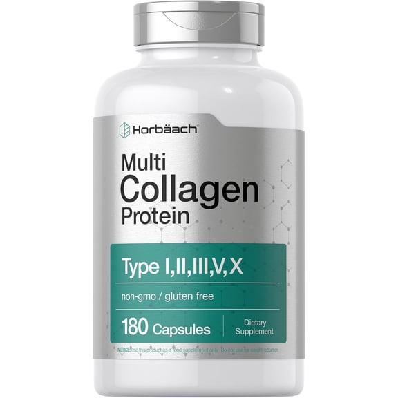 Multi Collagen Protein 2000 mg | 180 Capsules | Type 1, 2, 3, 5, 10 | by Horbaach