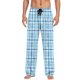 thumbnail image 4 of Pantalones de pijama largos para hombre, informales, con estampado a cuadros, holgados, deportivos, elásticos, rectos, vintage, con bolsillos, 4 of 6