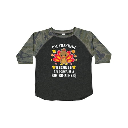 

Inktastic Thanksgiving I m Thankful Because I m Gonna Be a Big Brother Gift Toddler Boy or Toddler Girl T-Shirt