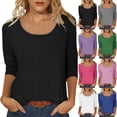 thumbnail image 1 of Top boho,Blusa de lentejuelas para mujer, manga 3/4, cuello redondo, corte holgado, poliéster, ideal para fiestas informales, sopatenor, 1 of 9