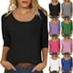 thumbnail image 1 of Top boho,Blusa de lentejuelas para mujer, manga 3/4, cuello redondo, corte holgado, poliéster, ideal para fiestas informales, sopatenor, 1 of 9