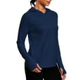 thumbnail image 2 of NELEUS Womens UPF 50+ Workout Long Sleeve Shirt Sun Protection Breathable Hooded with Thumb Holes,Black+Gray+Navy Blue,US Size M, 2 of 6