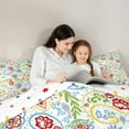 thumbnail image 4 of Manfei Colorful Paisley Floral 7 Pieces Bedding Comforter Set,Retro Boho Flower Full Bedding Set,bohemian Theme Fitted Sheet Flat Sheet For Girls,Ultra Soft Home Decor Reversible, 4 of 8