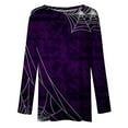 thumbnail image 5 of WREESH Womens Fall Loose T Shirts Halloween Floral Elements Graphic Sweatshirts Casual Crewneck Pullover Long Sleeve Tunic Tops Beach Shirt Purple, 5 of 5