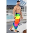 thumbnail image 4 of HAPPY BAY Men's Swim Trunk Bathing Suit Sarong Pareo Beach Wrap One Size Multi, Stripes Summer Vacation Party, 4 of 5