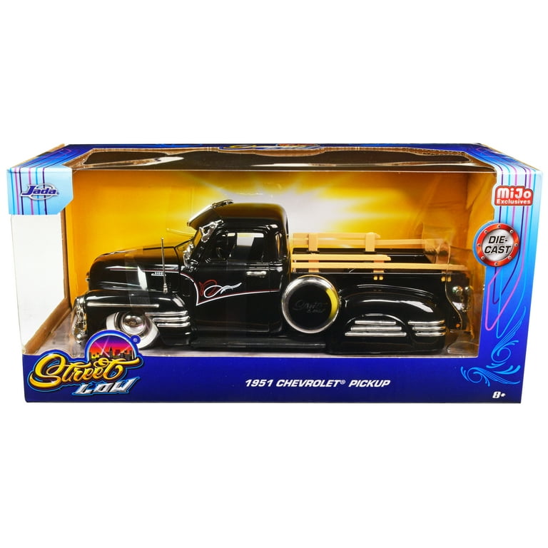 Jada 1951 Chevrolet 3100 Pickup Truck Lowrider Black, Street Low