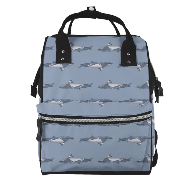 Disketp Cute Whale Mochila de Pañales de Gran Capacidad con Múltiples Bolsillos, Mochila de Viaje Multifuncional para Bebé, Unisex, Moderna y Resistente