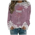 thumbnail image 1 of OJinShaWanO Pull Col Roulé Femme Noël Décontracté Col Rond Manches Longues Sweat-Shirt avec Imprimé Velours Double Face, 1 of 4