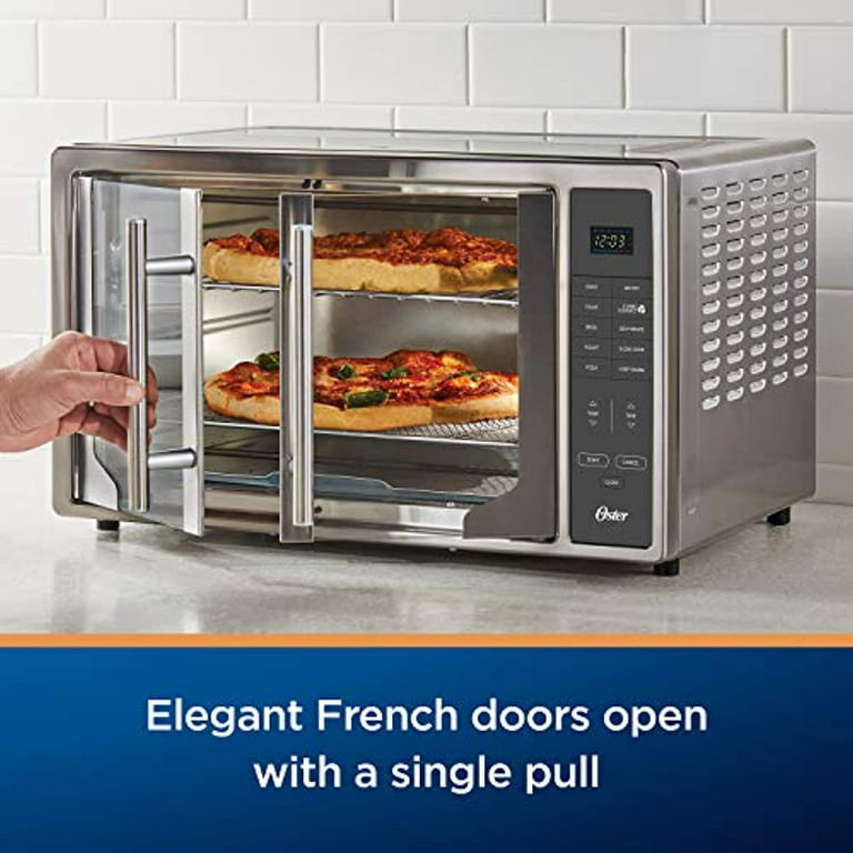 Oster Air Fryer Countertop Toaster Oven | French Door and Digital Controls  | Stainless Steel, Extra Large