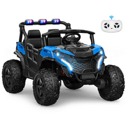 TOKTOO 24 Volt Ride on Toy for Big Kids, 24V Ride Ons with 4 Power EVA Wheels, 24V 2 Seater Battery Powered Ride on UTV Car, 4WD, 800W, 5.1 Mph, Kid Electric Car with Remote Control, Aged 3-8Y, Blue