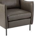 thumbnail image 6 of Vegan Leather Upholstered Accent Chair Lounge Armchair Sofa Moveable Cushion Metal Legs Reception Bedroom Grey, 6 of 11