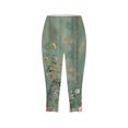 thumbnail image 4 of Pxkloy Capri Compression Leggings for Women 2025 Summer Slim Fit Yoga Capris Pants Floral Print High Waist Cropped Trouser Tummy Control Knee Length Capris Multicolor,M, 4 of 5