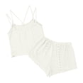 thumbnail image 5 of BRICH Women's Elegant Sleeveless Cami Tops and Shorts 2 Piece Sleepwear Sets with Breathable Comfort Outfits White XL, 5 of 5