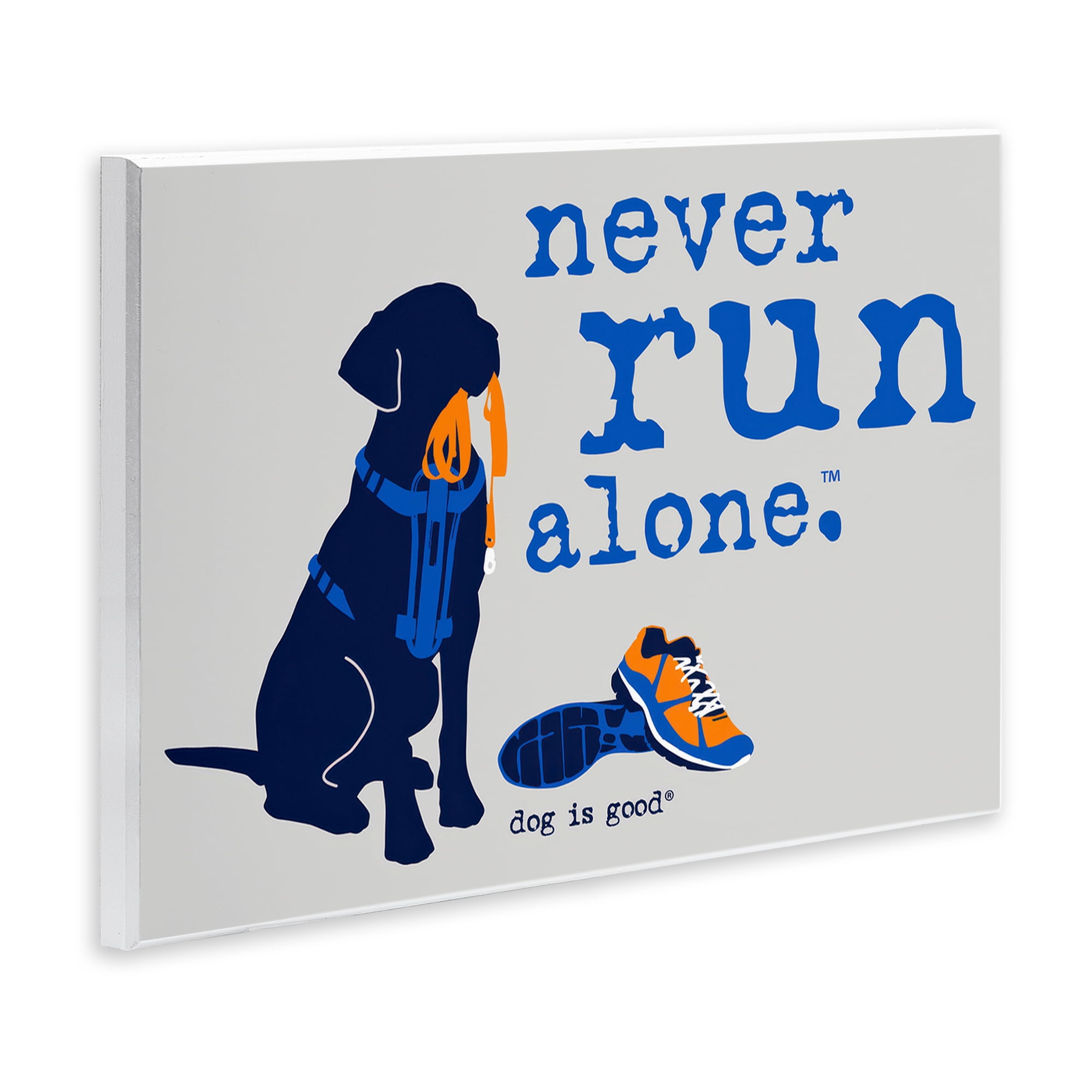 Stupell Industries Never Run Alone Dog Animals Painting Unframed Art Print Wall Art, 19 x 13