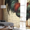 thumbnail image 4 of Retro Rooster Semi Sheer Curtains 108 Inch Length 2 Panels Set, Farmhouse Vintage Animal Watercolor Sheer Kitchen Curtain Privacy Voile Window Curtain for Living Room Bedroom Rod Pocket Drapes, 4 of 7