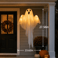 thumbnail image 5 of Clearance Light Up Hanging Ghost Decor, White Gauze Ghost Ornament with Blue LED Lights, Halloween Hanging Decoration for Front Door Porch Yard Tree Party Indoor Outdoor, 5 of 6