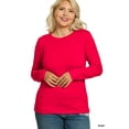 thumbnail image 2 of Zenana Women's Brushed Microfiber Lightweight Round Neck Long Sleeve Tee Shirts Top, 2 of 4