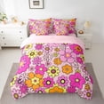 thumbnail image 2 of Homewish Colorful Flower Dasiy 7-Piece Twin Bedding Sets,Kawaii Floral Bedding Comforter Set,Pink Yellow Sheet Sets For Girls Teens,Ultra Soft Home Decor Reversible, 2 of 8