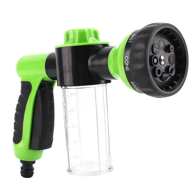 Dispensador de rociador de manguera de espuma para coche, herramienta de limpieza de lavado con 8 patrones de riego Jadeshay A