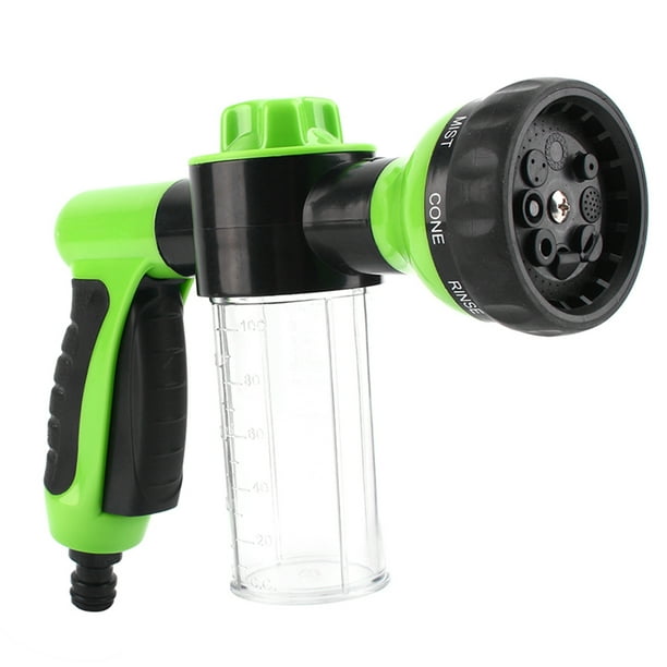 Dispensador de rociador de manguera de espuma para coche, herramienta de limpieza de lavado con 8 patrones de riego Jadeshay A
