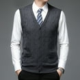 thumbnail image 4 of Men's Knit Sleeveless Vest for Casual Layering – Solid Color Cardigan-Style Vest for Everyday Wear, 4 of 7