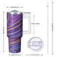 thumbnail image 2 of 40oz Tumbler with Handle and Straw, Vacuum Insulated Stainless Steel Travel Mug, Fits Car Cup Holder, Abstract Colorful Print, 2 of 6