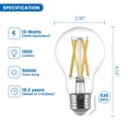 Great Value 18YR A19 LED Light Bulb, 13W (100W Equivalent) Dimmable Daylight E26 Medium Base (4 Pack)