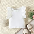 thumbnail image 5 of Toddler Baby Girls Outfits Sleeveless Ruffle Ribbed T Shirt + Leather Skirts 2Pcs Clothes Suit Girls Outfits Summer, 5 of 9