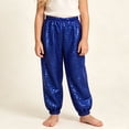 thumbnail image 2 of Ltctricy Toddler Girls Boys Sequin Pants Kids Sparkly Dance Pants Elastic Waisted Jogger Pants Fall Clothes(Blue,7-8 Years), 2 of 5