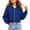 6# Royal Blue, variant on Girls Zip up Hoodie Cropped B Kids Fashion Casual Sweatshirt Tween Solid Color Crop Jackets Fall Tops Pockets Royal Blue 160