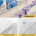 thumbnail image 4 of Spring Flower No Hooks Shower Curtain with Snap-in Liner Purple Watercolor Lavender Floral Garden Farm Linen Texture Shower Curtains for Bathroom, Waterproof, Easy Install, Washable 72"x84", 4 of 9