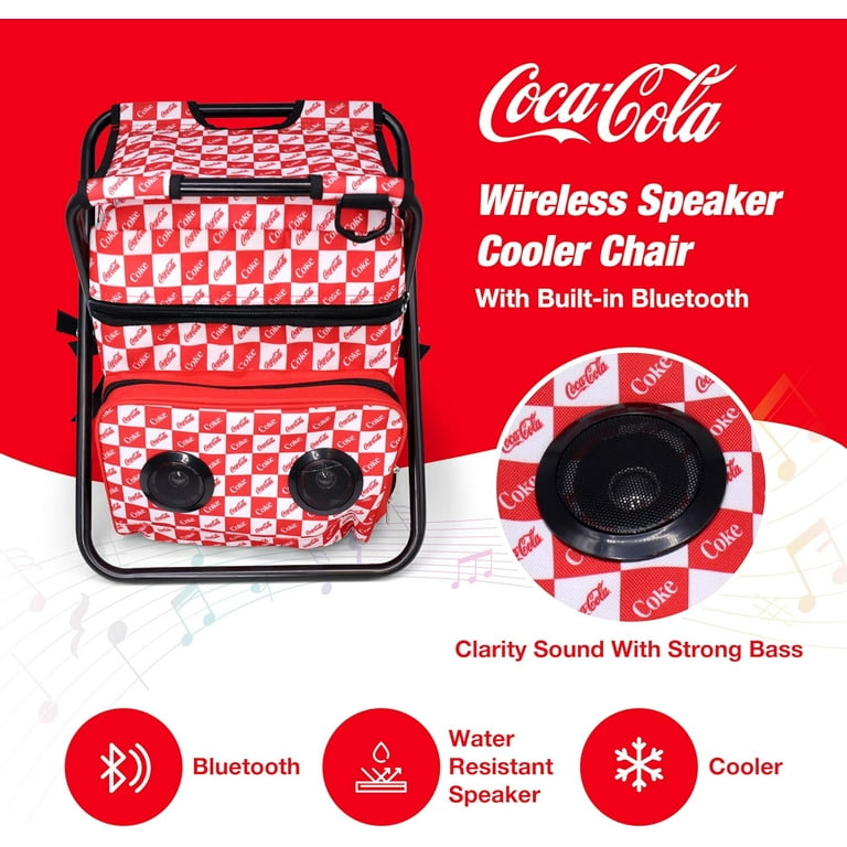 Coca-Cola 24 Can Cooler Backpack and Folding Chair with Built-In