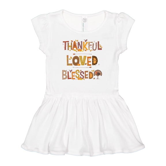 Inktastic Thankful Loved Blessed Girls Baby Dress