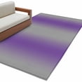 thumbnail image 2 of Purple Ombre Runner Rug 2.7x5 FT, Non Slip Entryway Carpet, Grey Modern Art Farmhouse Washable Soft Floor Carpet Entrance Mat Non-Shedding Throw Rug for Hallway Laundry Room Bedside, 2 of 9