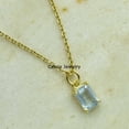 thumbnail image 3 of Solid 925 Sterling Silver Necklace For Women, Genuine Blue Topaz Gemstone Unique Handcrafted Yellow Gold Vermeil November Birthstone Gift, 3 of 5