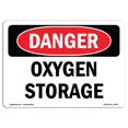 thumbnail image 1 of SignMission OS-DS-P-710-L-1850 Signe de Danger OSHA - Stockage d'Oxygène, 1 of 1