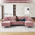 thumbnail image 6 of Rophefx 114" Convertible L-Shaped Sectional Sofa with Chaise Lounge, Ottoman and Pillows, 6 of 10