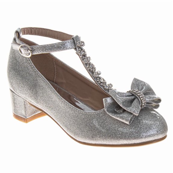 Badgley Mishcka Girls Dress Shoes (Little Kids Big Kids), Silver, Size: 3
