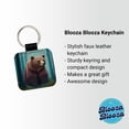 thumbnail image 2 of Bear in Forest Woodland Wilderness Faux Leather Square Keychain, 2 of 7