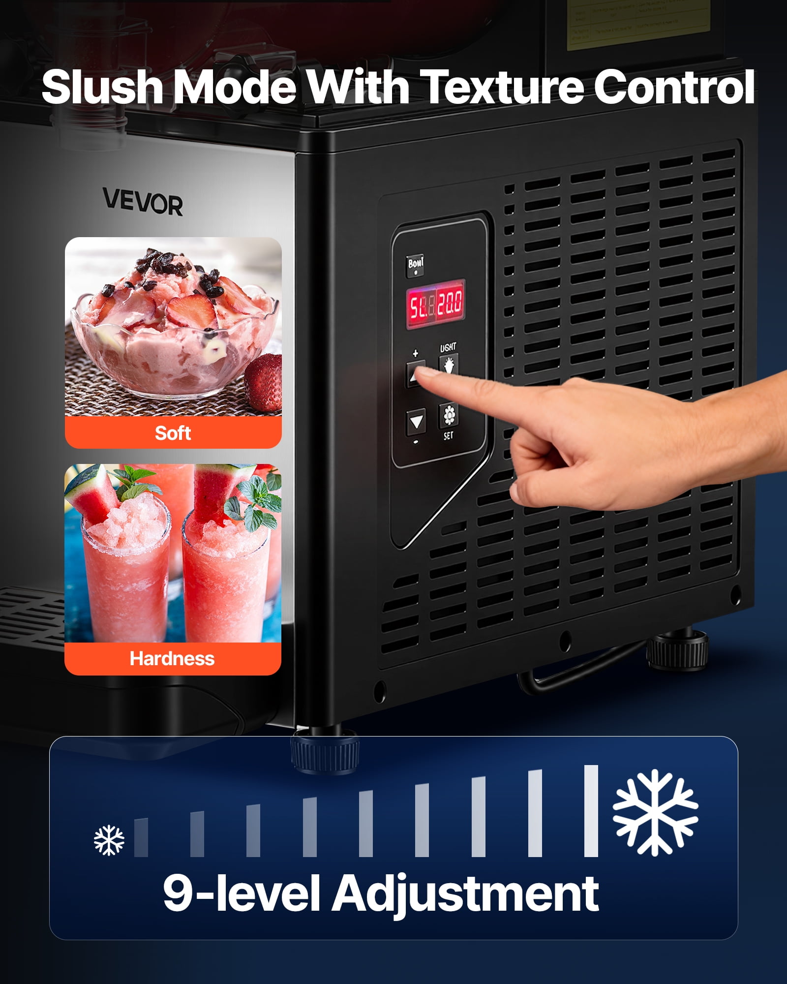 VEVOR Slushie Machine, 6L/1.6Gal Commercial Slushy Maker, Frozen Drink Maker with Self-Cleaning, Margarita Machine for Restaurants Bars Party for Slushie, Margaritas, Milkshake & More