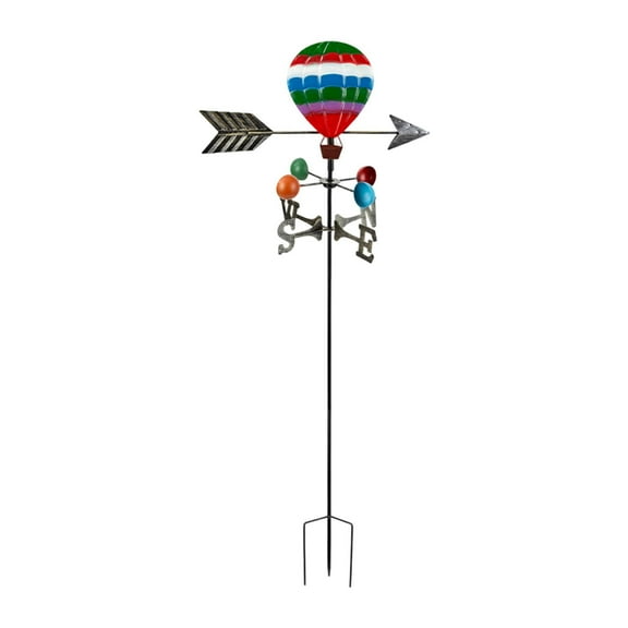 Aymzbd Hot Air Balloon Weather Vane Iron Art Garden Decor for Farmhouse Garden Yard