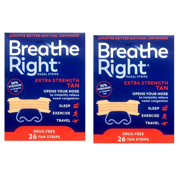 2 Pack - Breathe Right Nasal Strips Extra 26 Each