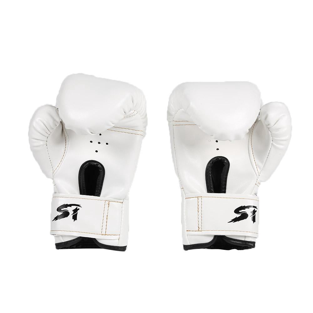 BLEEUS 2Pcs Boxing Gloves Kickboxing Training Gloves For Boys Girls Youth Fitness Supplies (White)