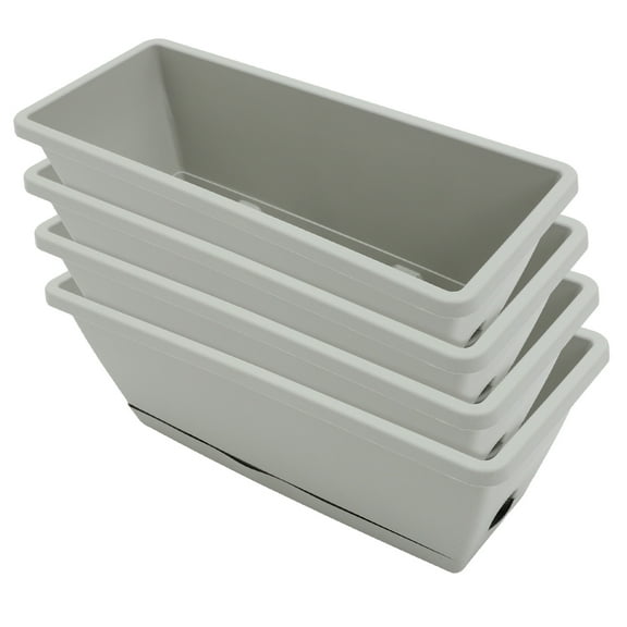 FOMIYES 4 Sets of Window Box Planter Flower Box Vegetable Growing Pot Planter Rectangle Planter Box with Tray